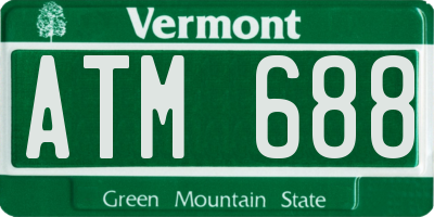 VT license plate ATM688