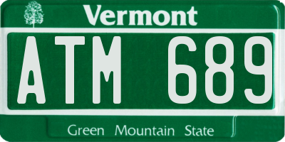 VT license plate ATM689
