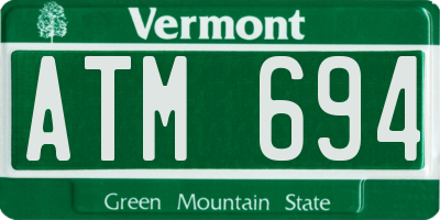 VT license plate ATM694