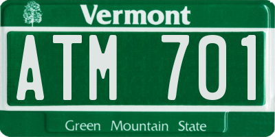 VT license plate ATM701