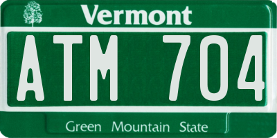 VT license plate ATM704