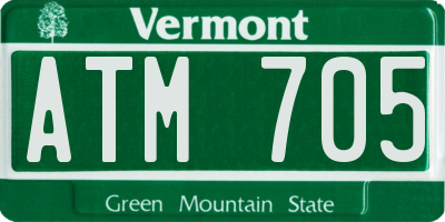 VT license plate ATM705