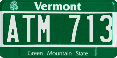VT license plate ATM713