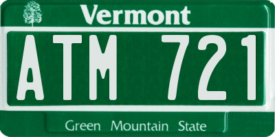 VT license plate ATM721