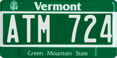 VT license plate ATM724