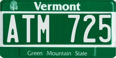 VT license plate ATM725