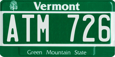 VT license plate ATM726