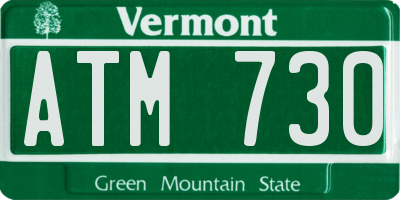 VT license plate ATM730