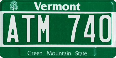 VT license plate ATM740