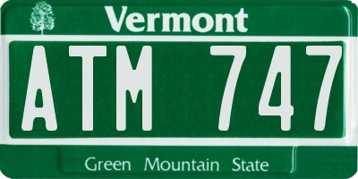 VT license plate ATM747