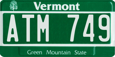 VT license plate ATM749