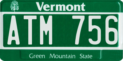 VT license plate ATM756