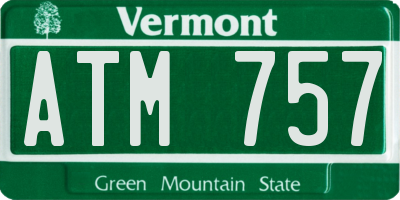VT license plate ATM757