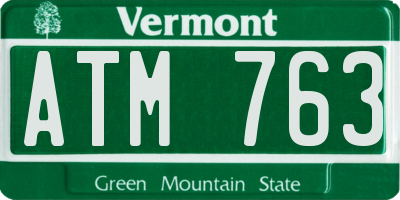 VT license plate ATM763