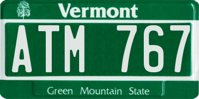 VT license plate ATM767