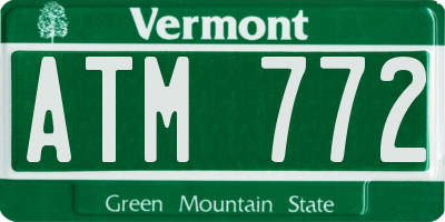 VT license plate ATM772