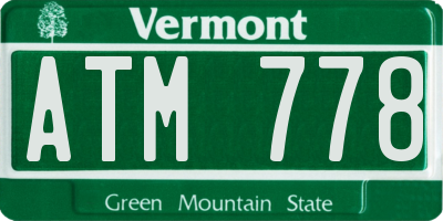 VT license plate ATM778