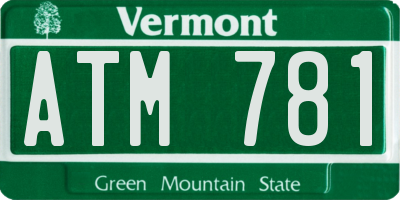 VT license plate ATM781