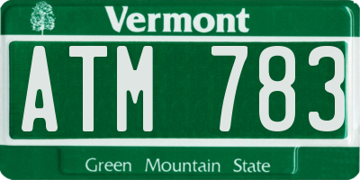 VT license plate ATM783