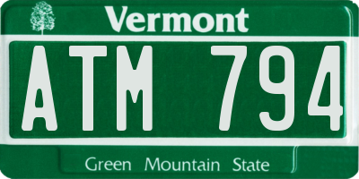 VT license plate ATM794