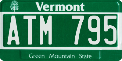 VT license plate ATM795