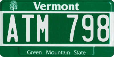 VT license plate ATM798