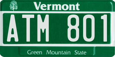 VT license plate ATM801