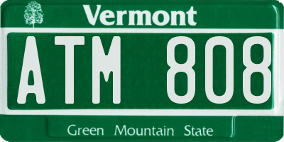 VT license plate ATM808