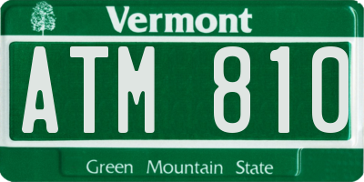 VT license plate ATM810