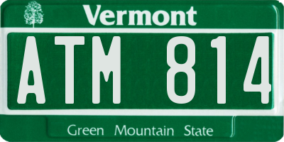 VT license plate ATM814