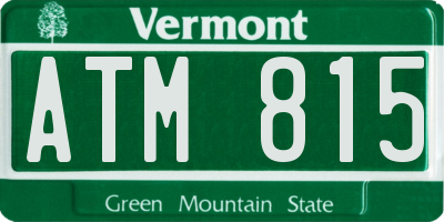 VT license plate ATM815