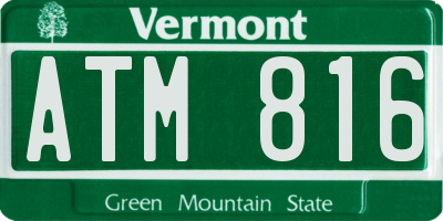 VT license plate ATM816
