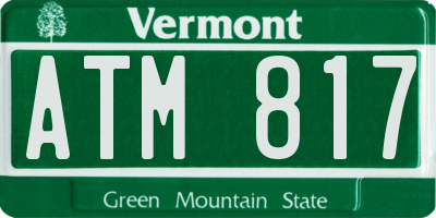 VT license plate ATM817