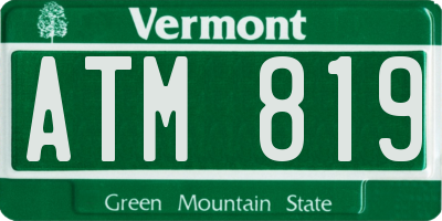 VT license plate ATM819