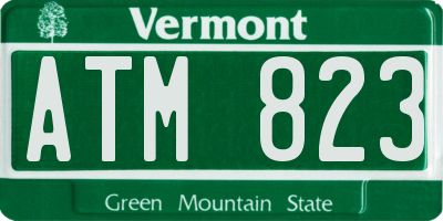 VT license plate ATM823