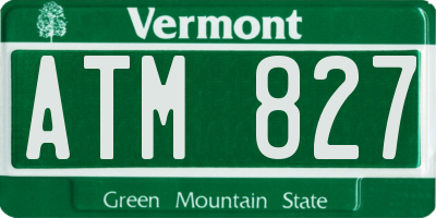 VT license plate ATM827
