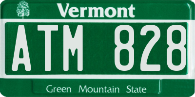 VT license plate ATM828