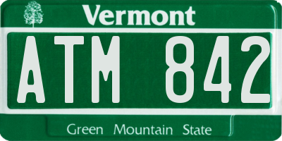 VT license plate ATM842