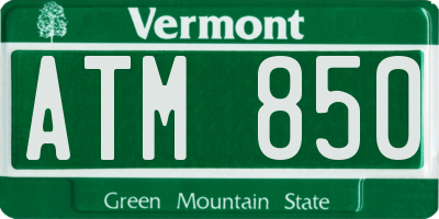 VT license plate ATM850
