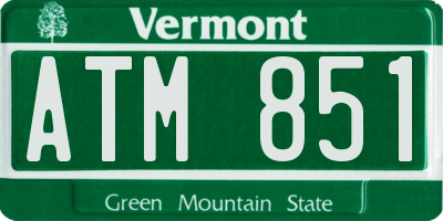 VT license plate ATM851