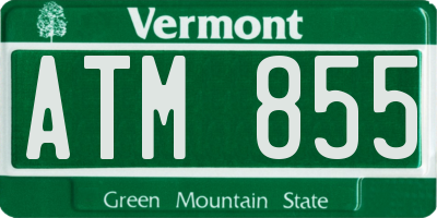 VT license plate ATM855