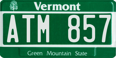 VT license plate ATM857