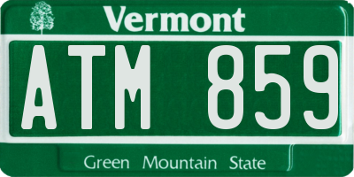 VT license plate ATM859