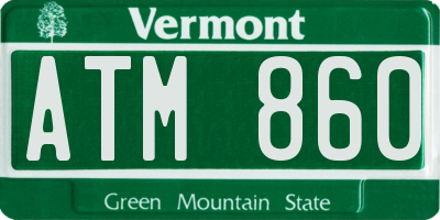 VT license plate ATM860