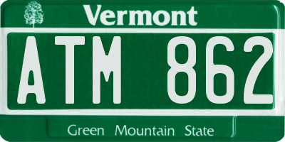 VT license plate ATM862