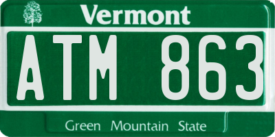 VT license plate ATM863