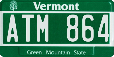 VT license plate ATM864
