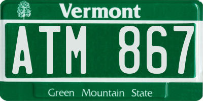 VT license plate ATM867