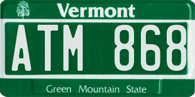 VT license plate ATM868