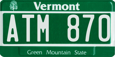 VT license plate ATM870